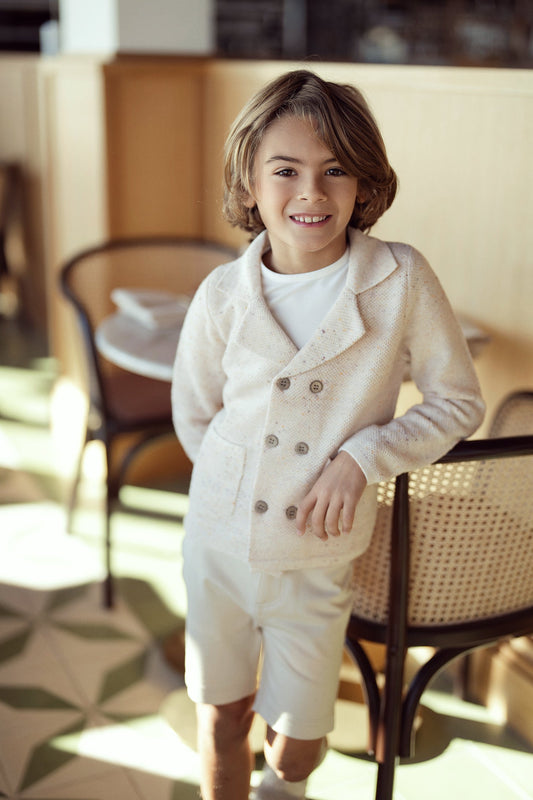 Speckeled Waffle Knit Blazer