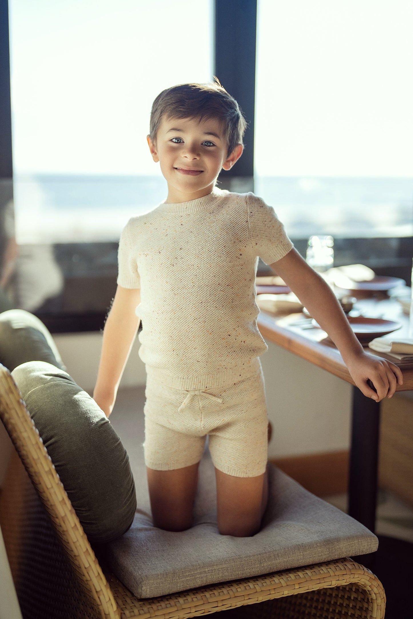 Speckled Waffle Knitted 2pc Set