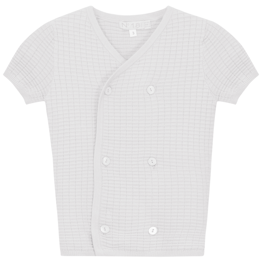 Knitted Double Breasted Top White