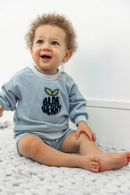 Blue Berry Striped Terry 2Pc Set