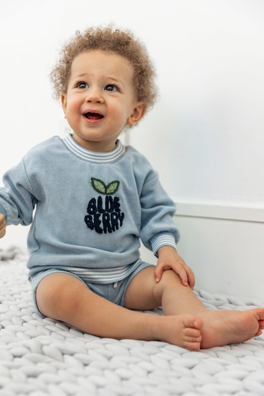 Blue Berry Striped Terry 2Pc Set