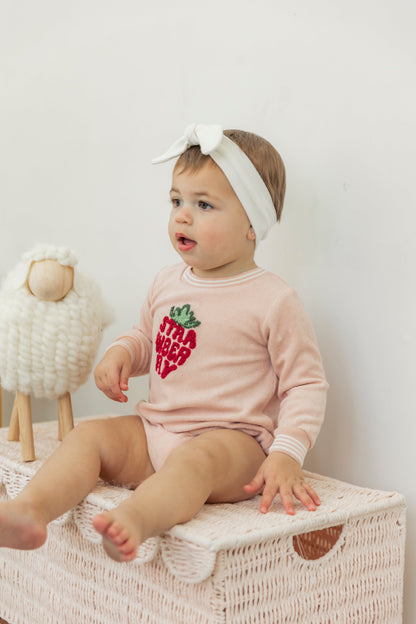 Strawberry Striped Teryy Onesie