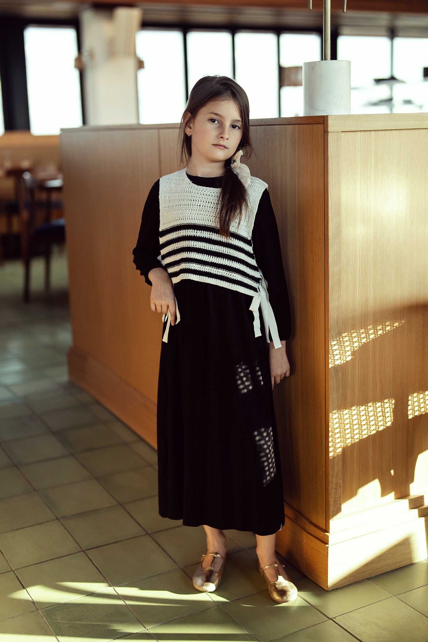 Dress with Crochet Knitted Vest