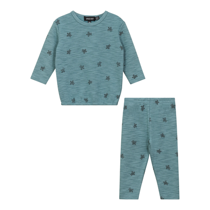Butterfly Turtle Printed 2Pc Set Seafoam