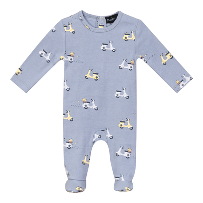 Scooter Bicycle Print Onesie Blue 3 Months