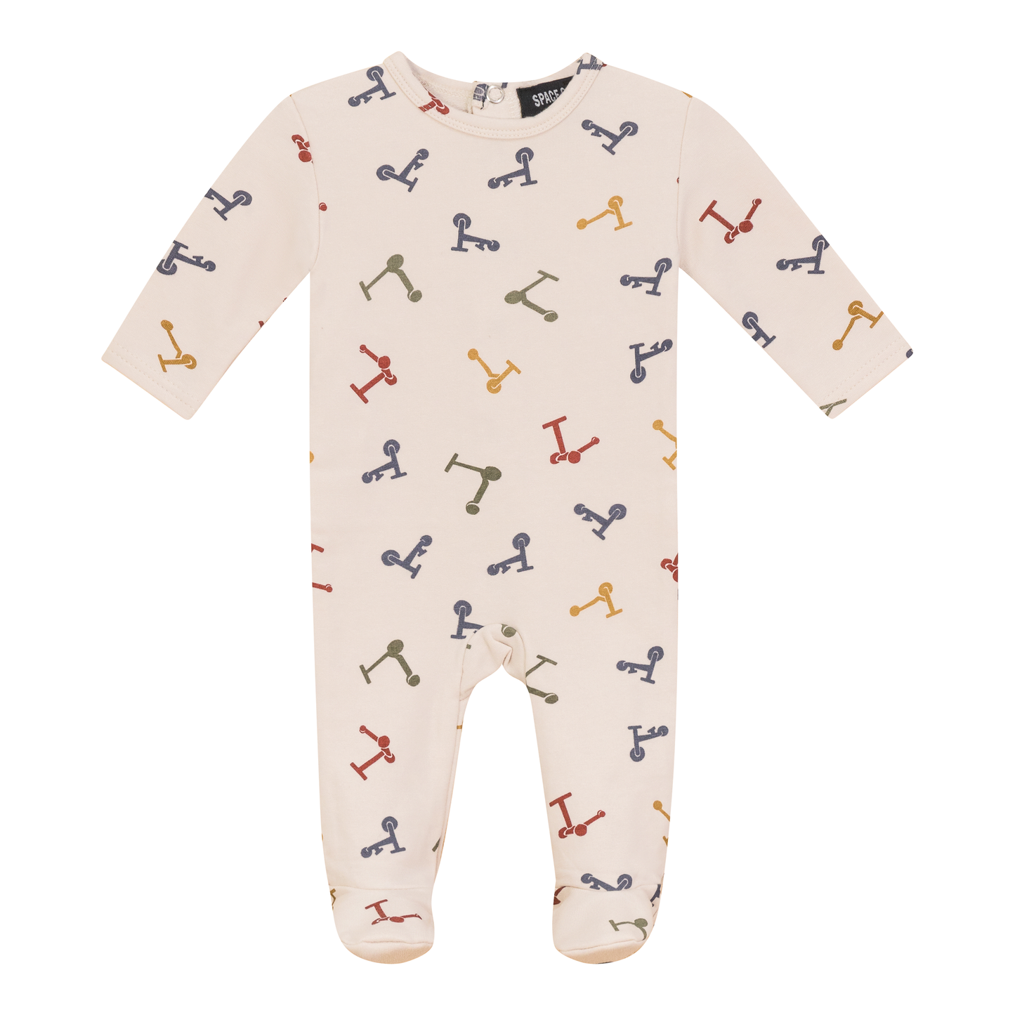 Scooter and Tulip Printed Onesie Dark Almond 3 Months