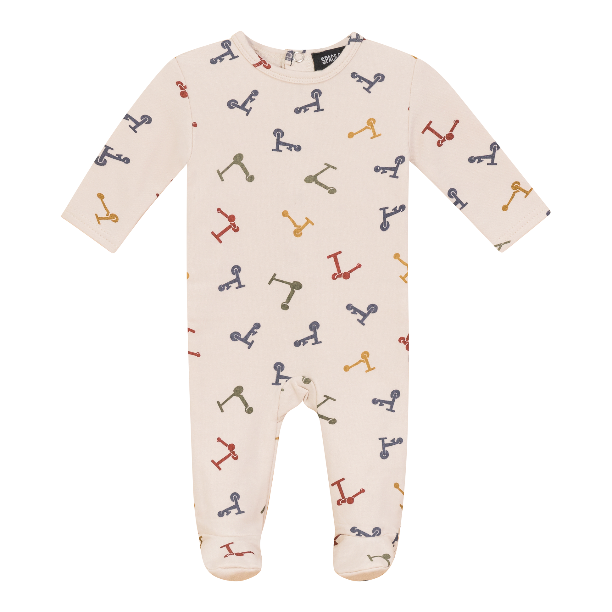 Scooter and Tulip Printed Onesie Dark Almond 3 Months