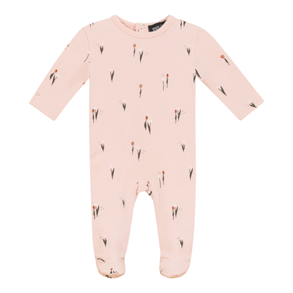 Scooter and Tulip Printed Onesie Soft Pink 3 Months