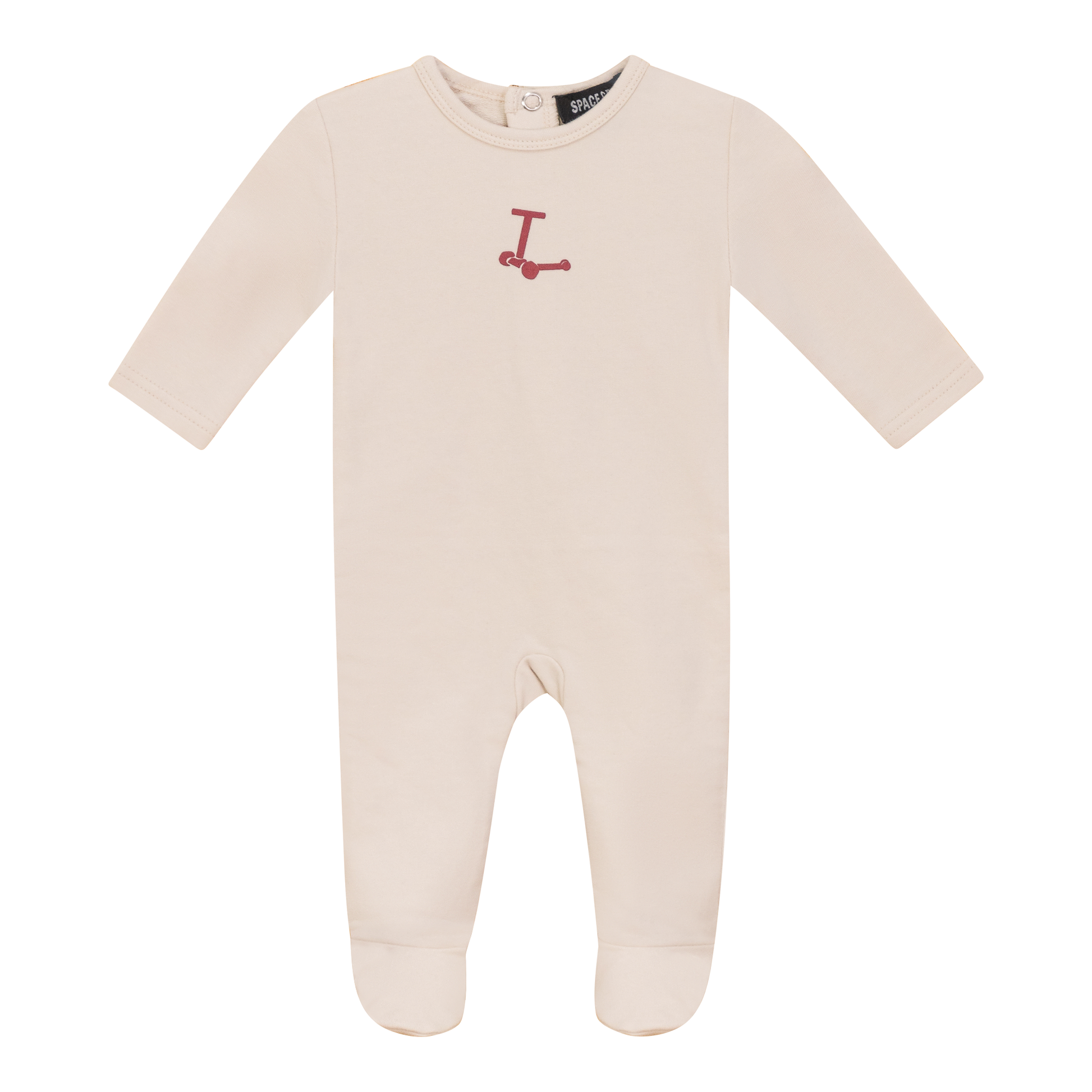 Scooter and Tulip Print Onesie Dark Almond
