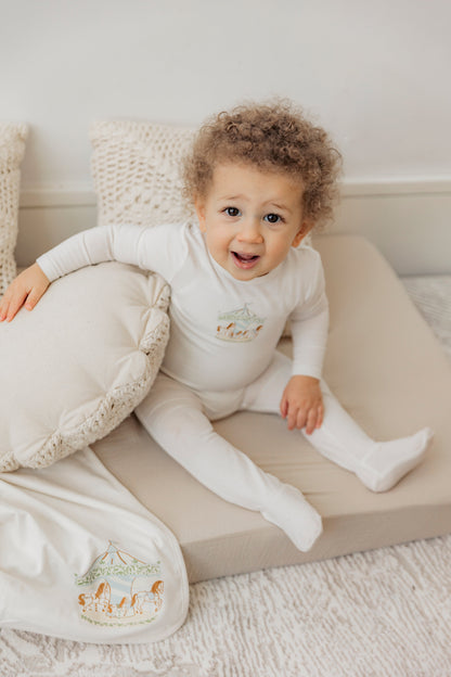Carousel Print Onesie with Hat