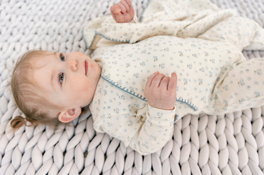 Ribbed Floral Onesie with Hat