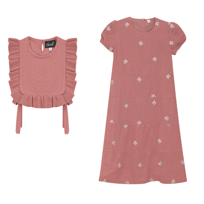 Woven Robe with Vest Pink