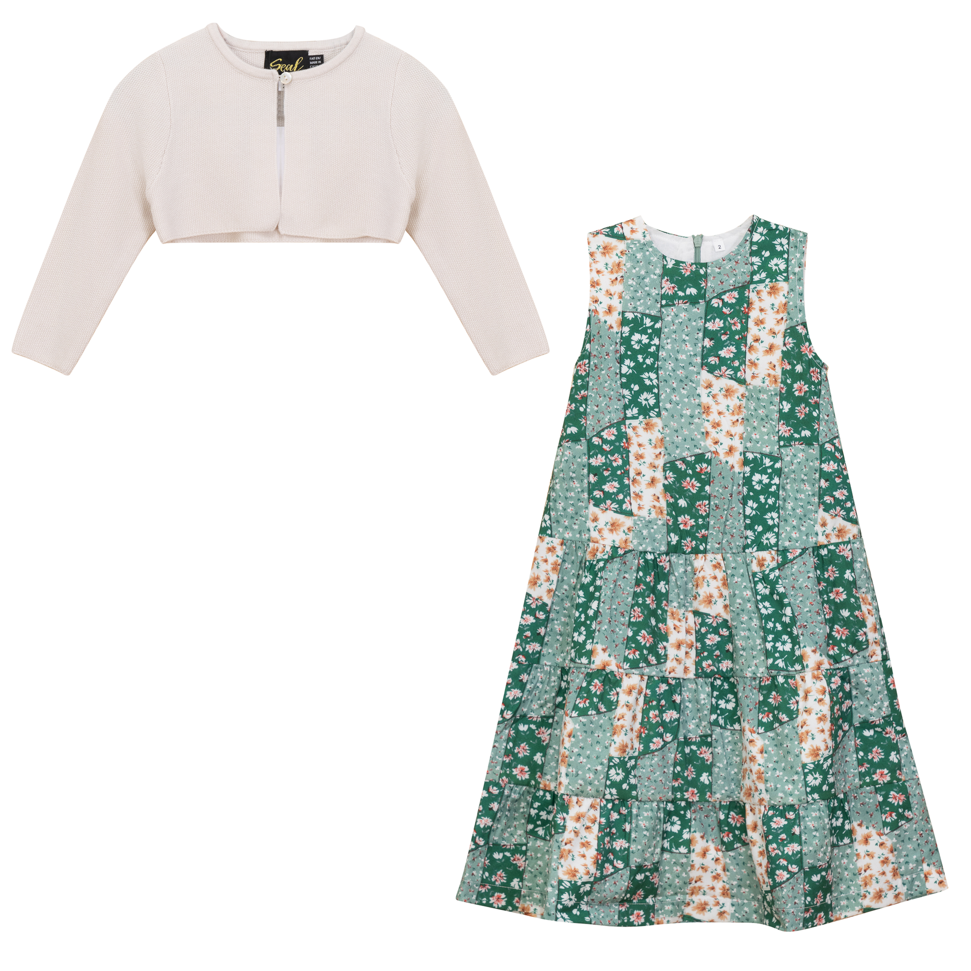 Floral Patchwork 2Pc Set GREEN FLORAL