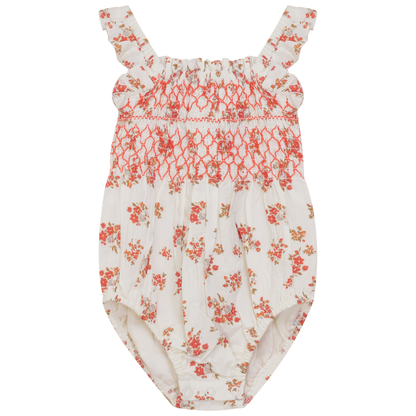 Floral Bubble Romper Cream
