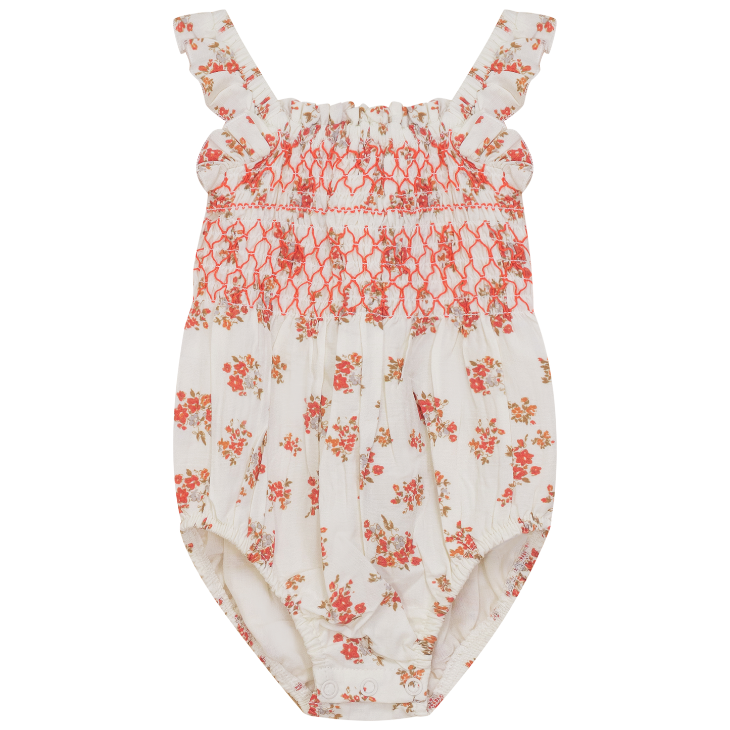 Floral Bubble Romper Cream