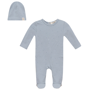 Sprinkle Print Onesie and Hat Blue Mist