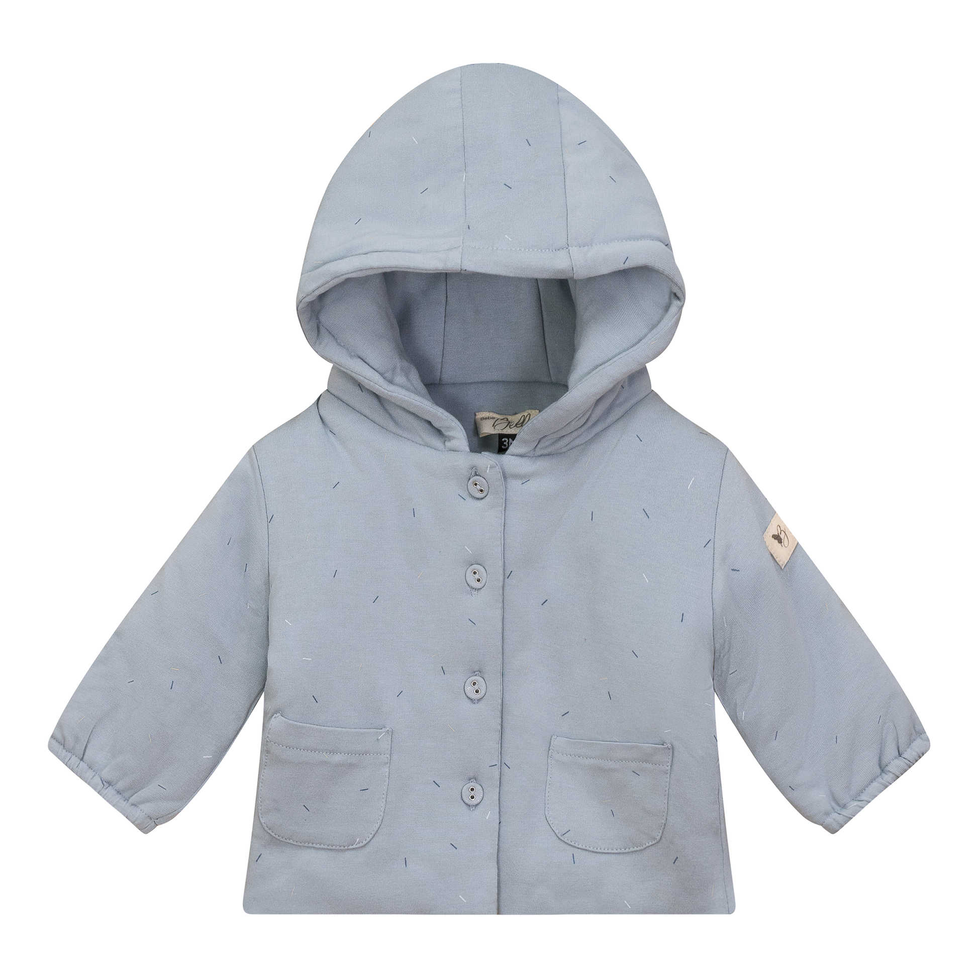 Sprinkle Print Puffy Jacket Blue Mist