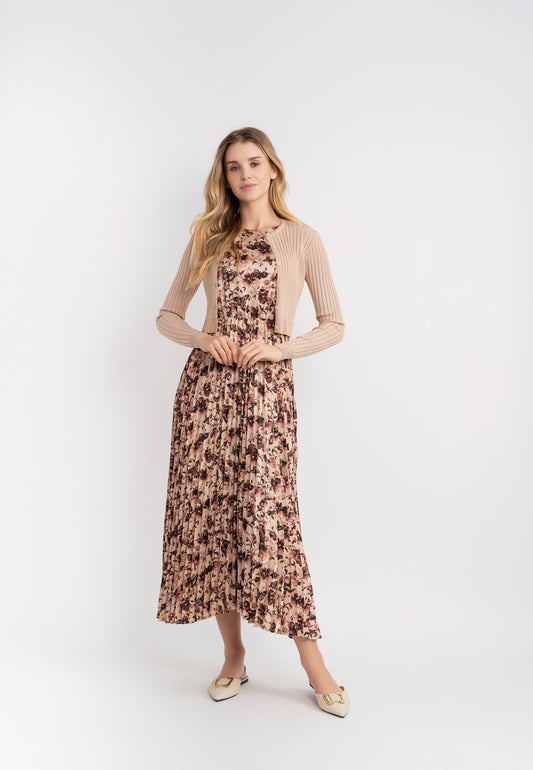 Pleated Printed Jumper Set