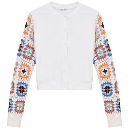 Knit Crochet Cardigan White
