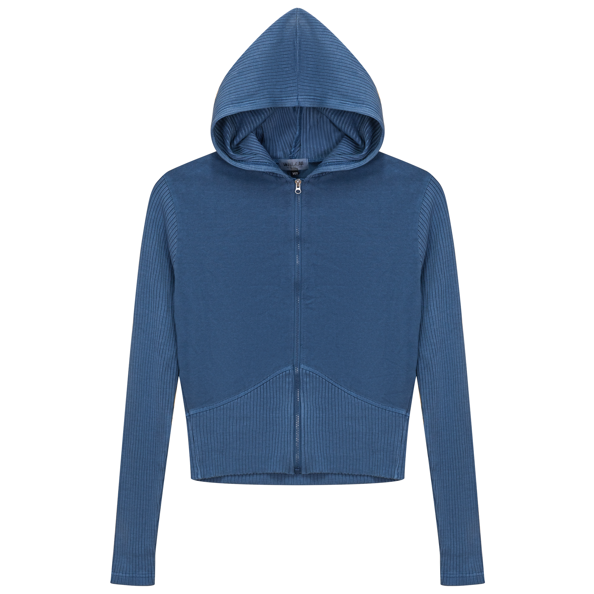 Distressed Zip-Up Hoodie Distressed Denim