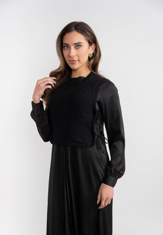 Midi Satin Shirt Dress