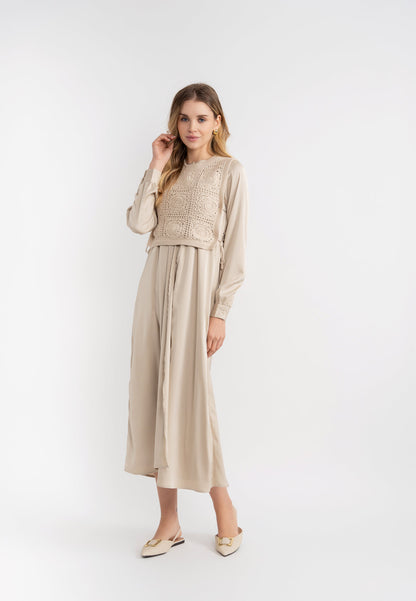 Midi Satin Shirt Dress