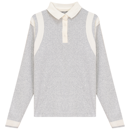 Contrast Stripe Polo Grey Mix