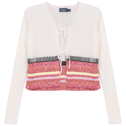 Multi Knit Cardigan Off White Multi