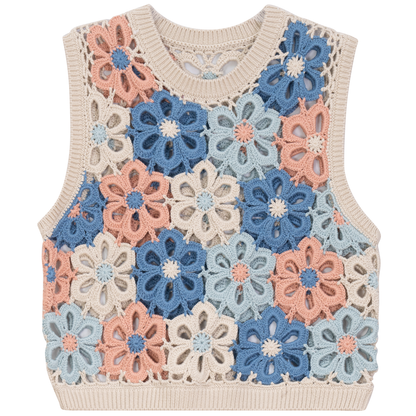 Floral Crochet Vest Multi