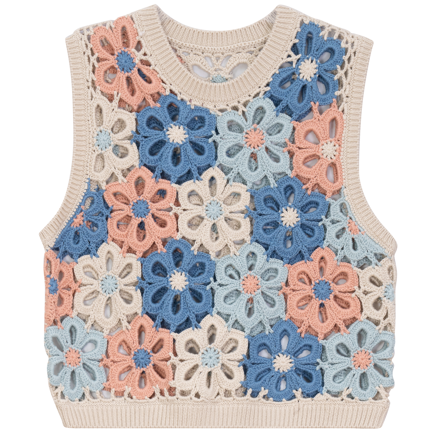Floral Crochet Vest Multi