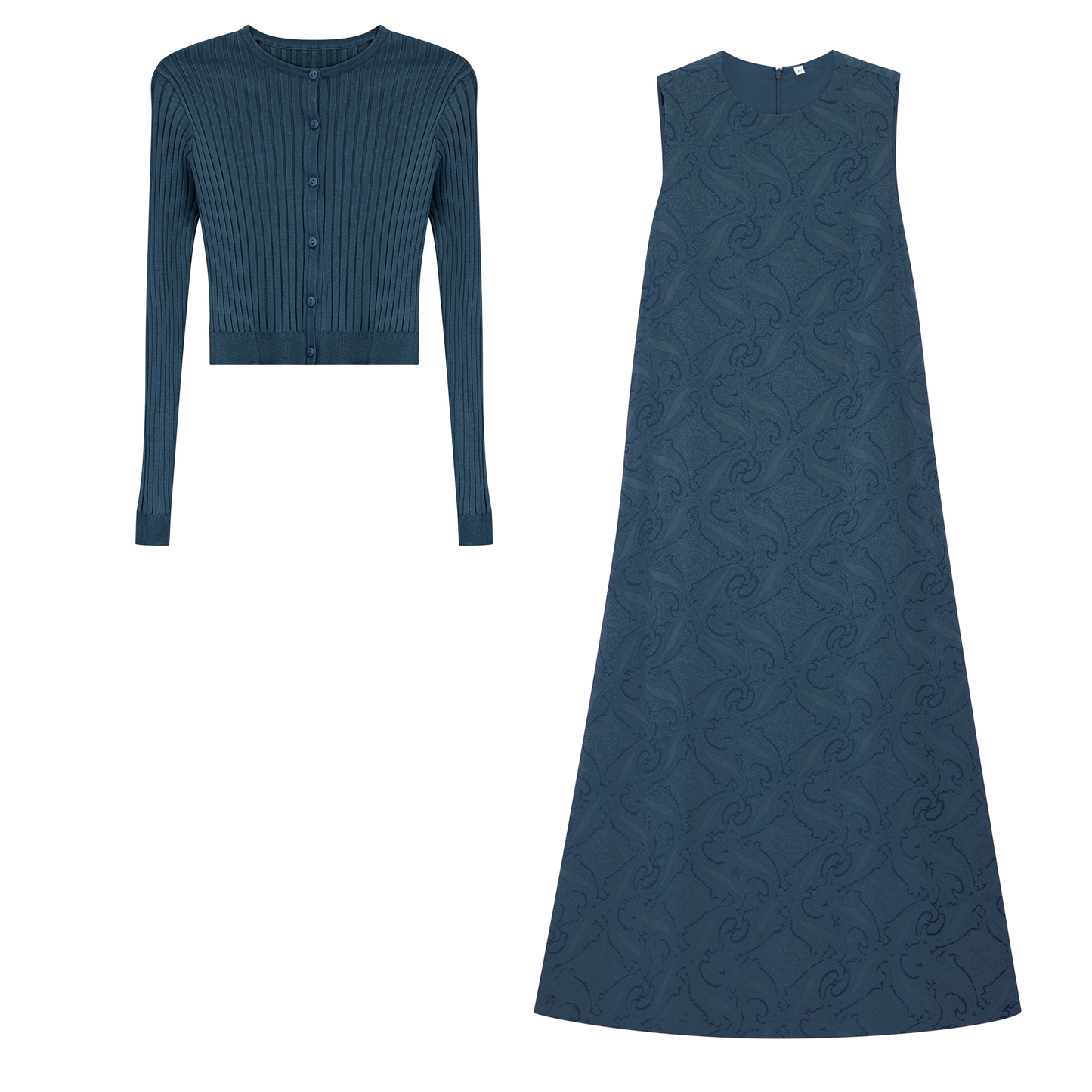 Paisley Print Jumper Set Blue