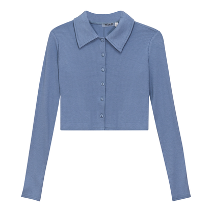 Ribbed Crop Top Denim