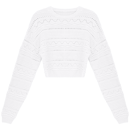 Multi Knit Sweater White
