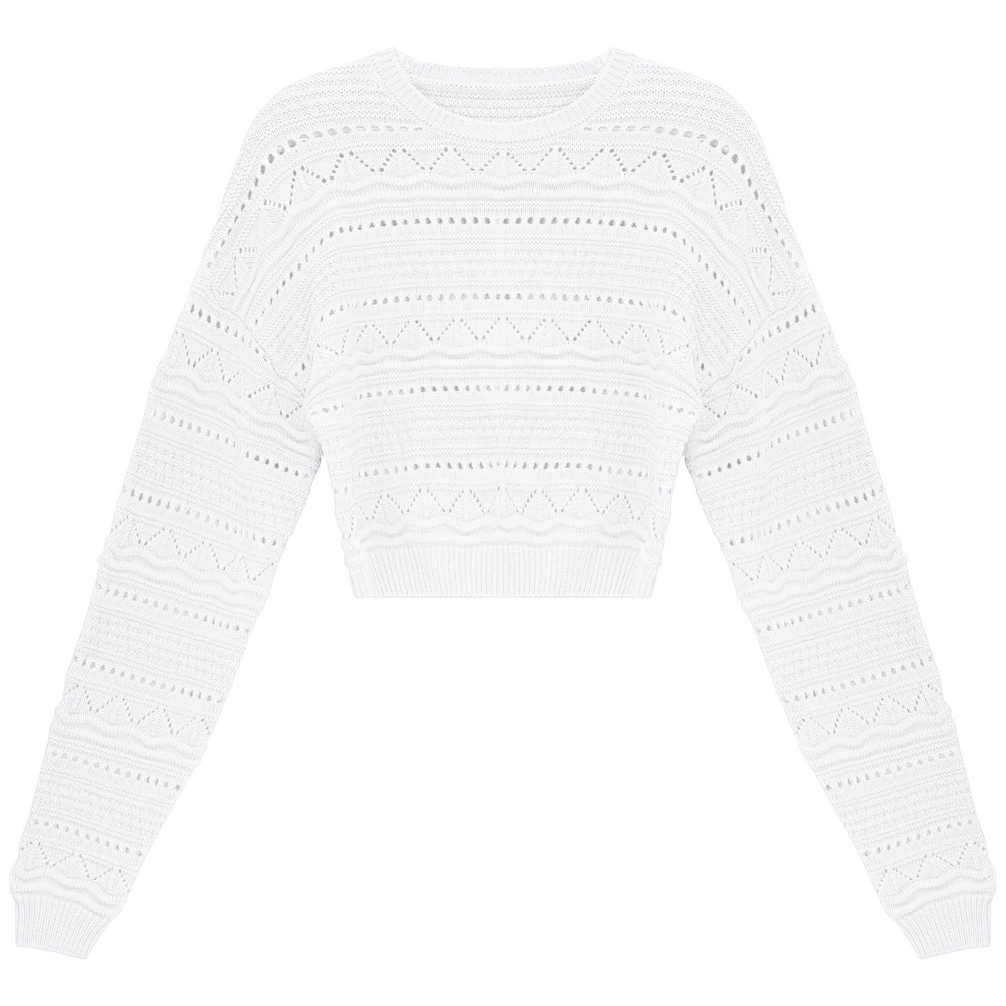 Multi Knit Sweater White
