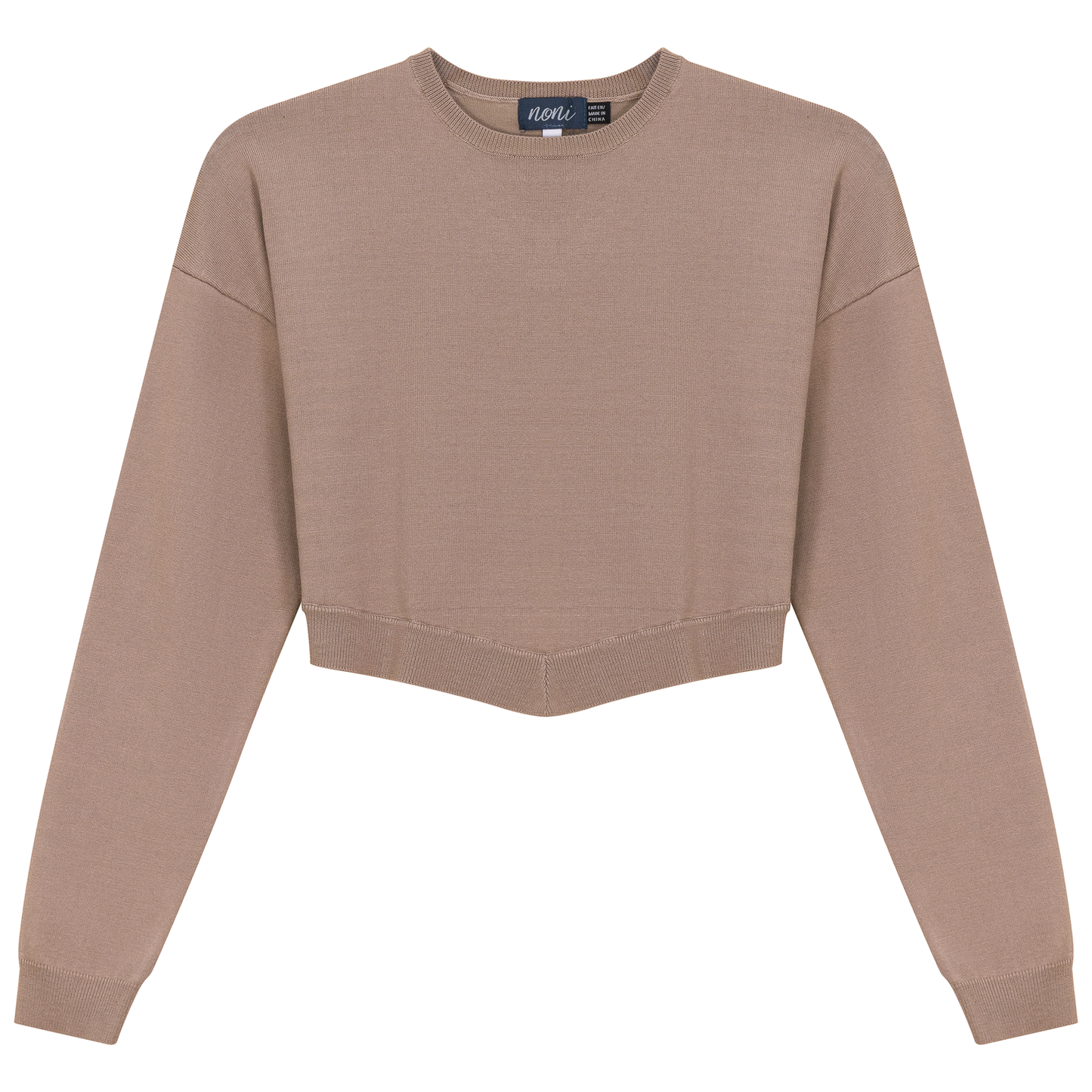 Knit Cropped Sweater Beige