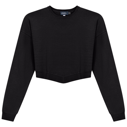 Knit Cropped Sweater Black