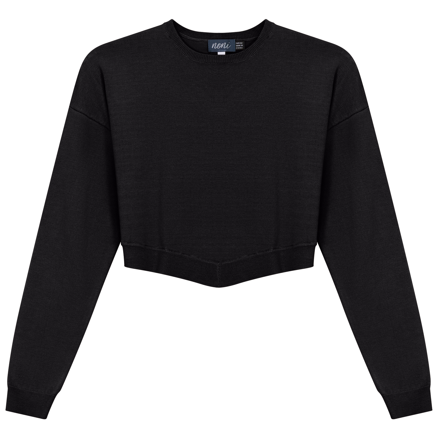 Knit Cropped Sweater Black