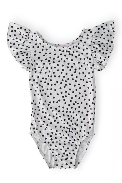Scattered Dot S/S Flutter Sleeve Leotard