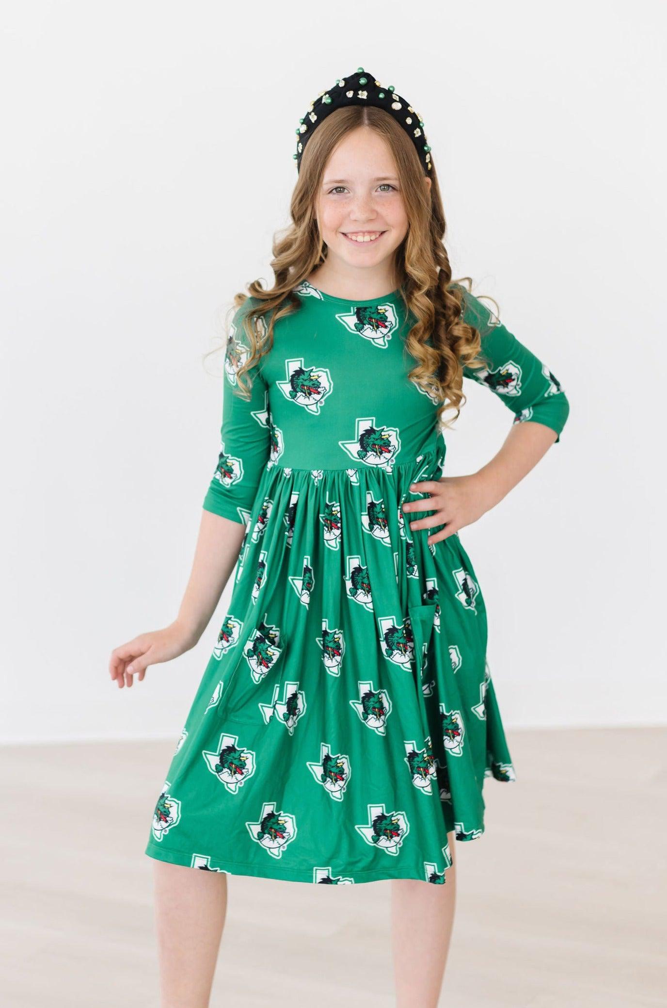 Southlake Carroll Dragons 3/4 Sleeve Pocket Twirl Dress