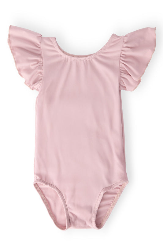 Vintage Pink S/S Flutter Sleeve Leotard