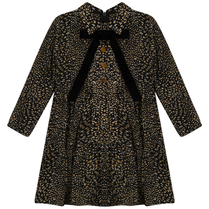 Tiered Dress With Front Placket Print