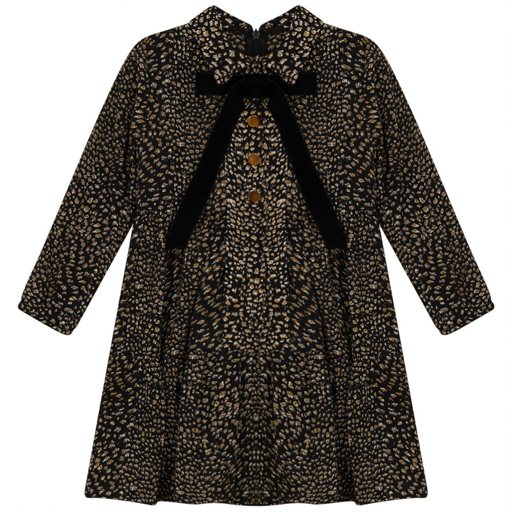 Tiered Dress With Front Placket Print