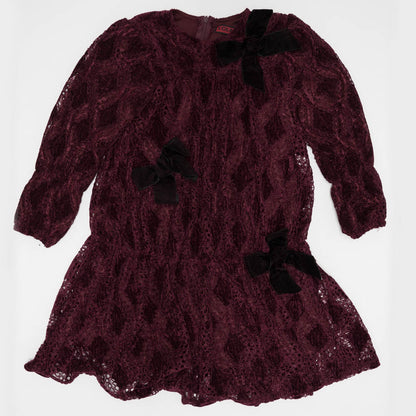 Lace Velour Bow Dress