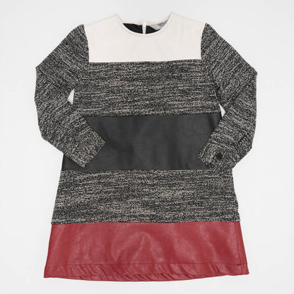 Multi Fabric Color Block Dress Multi