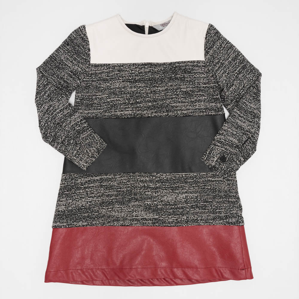 Multi Fabric Color Block Dress Multi