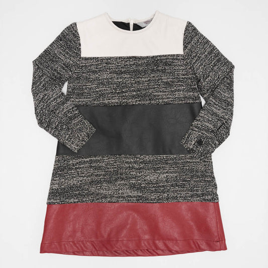 Multi Fabric Color Block Dress