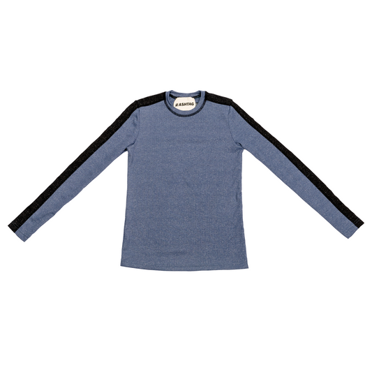 Shimmer Rib Contrast Top