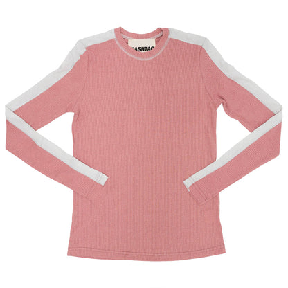 Shimmer Rib Contrast Top Dark Mauve