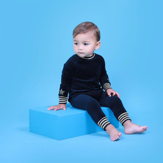 Rhinestone Star Onesie Black