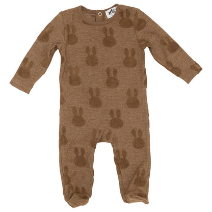 Embossed Bunny Onesie Cocoa